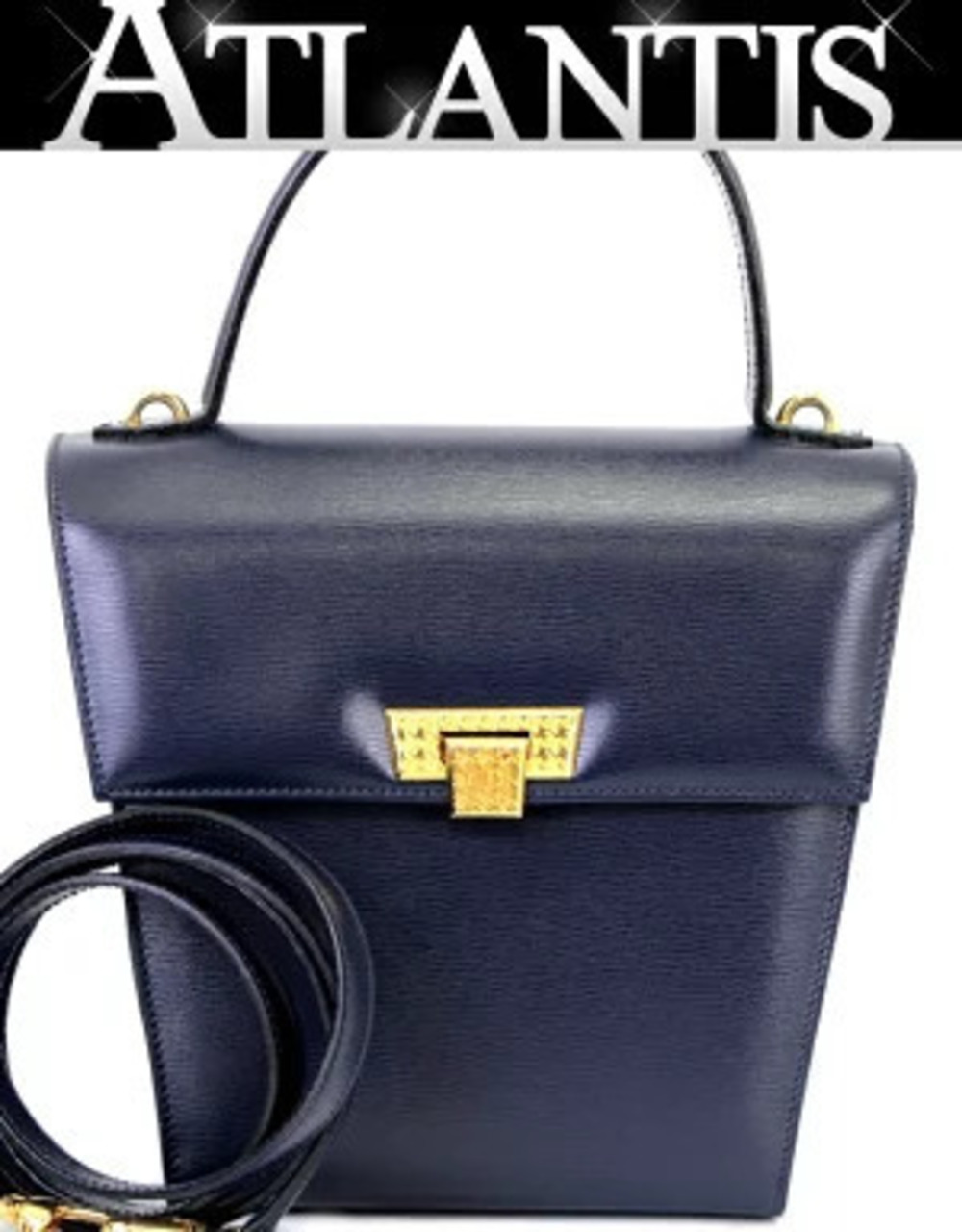 Christian Dior Bag Leather Navy Blue